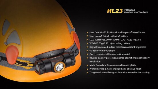 Čelovka Fenix HL23 oranžovo-čierna (150lm)