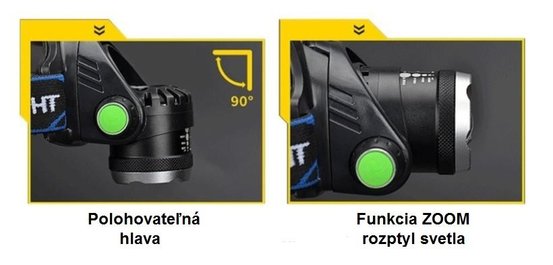 Čelovka ZOOM XML-T6 nabíjateľná
