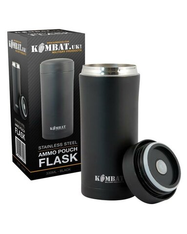 Kombat UK Ammo Flask rozsdamentes acél vizespalack fekete