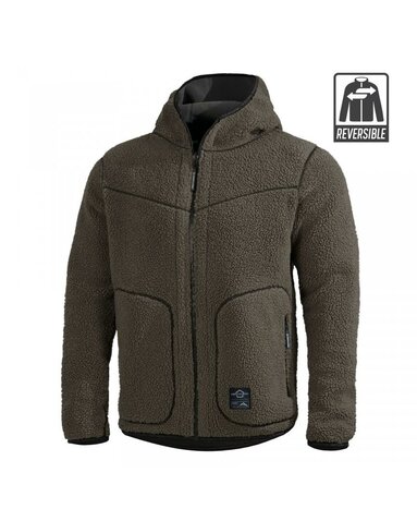 Pentagon Ianos 2in1 fleece Sherpa kabát RAL7013 / fekete