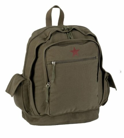 Canvas Red Star 100% pamut hátizsák 25l olívazöld