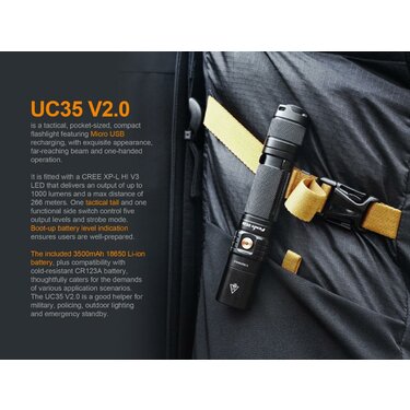 Taktická baterka UC35 XP-L nabíjateľná (1000lm)