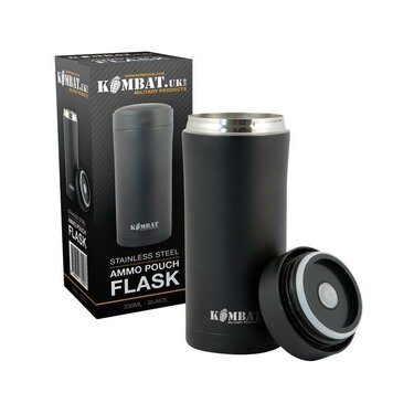 Kombat UK Ammo Flask rozsdamentes acél vizespalack fekete