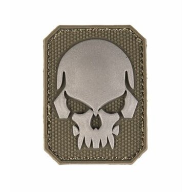 Skull 3D tépőzáras felvarró olívazöld