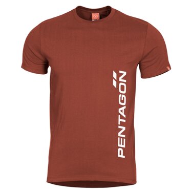 Pentagon Vertical póló maroon red