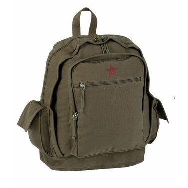 Canvas Red Star 100% pamut hátizsák 25l olívazöld