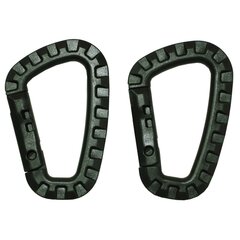 D-alakú műanyag karabiner 7mm x 8,5cm (2db) olívazöld