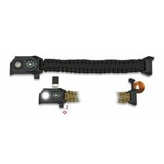 Survival világító paracord karkötő fekete