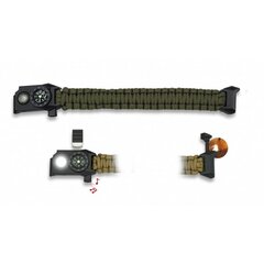 Survival világító paracord karkötő olívazöld