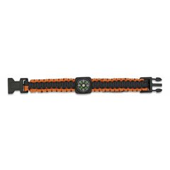 Paracord karkötő iránytűvel narancssárga