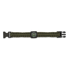 Paracord karkötő iránytűvel olívazöld
