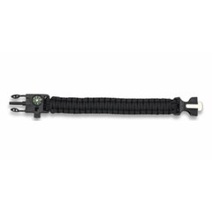 Paracord karkötő tűzgyújtóval/síppal/iránytűvel fekete