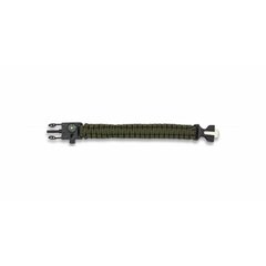 Paracord karkötő tűzgyújtóval/síppal/iránytűvel olívazöld
