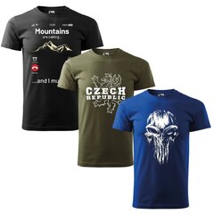 Kedvezményes póló szett 3x - Czech Republic + Skull + A hegyek hívnak